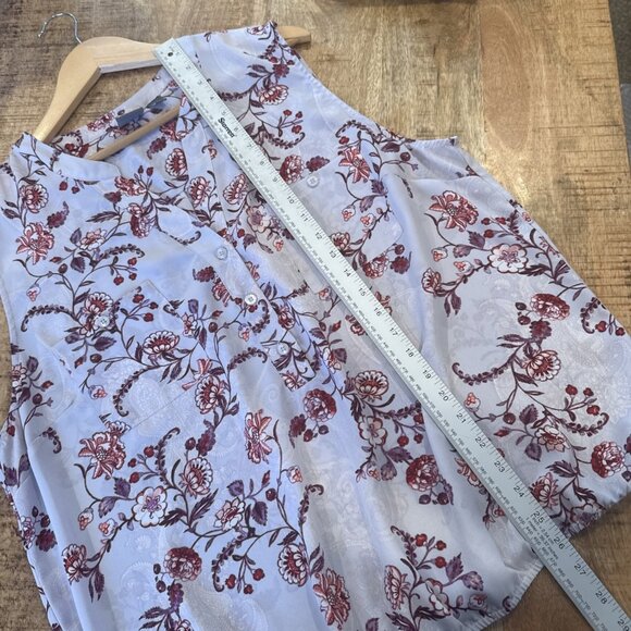 Soho New York & Company Jeans Blouse Sleeveless Purple Floral Summer Womens XXL - Picture 9 of 11